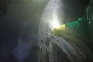 文昌消防水池堵漏现场
